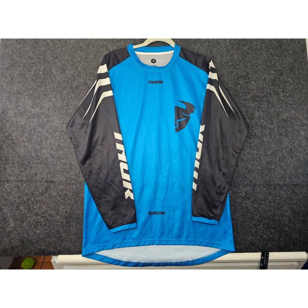Thor Motocross Jersey Mens Size M Blue Sector Racing Gear Long Sleeve Shirt